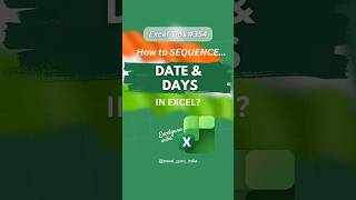 HOW TO SEQUENCE DATE & DAYS IN EXCEL? 🤔 #excel #excelhacks #exceltips #excel_guru_india