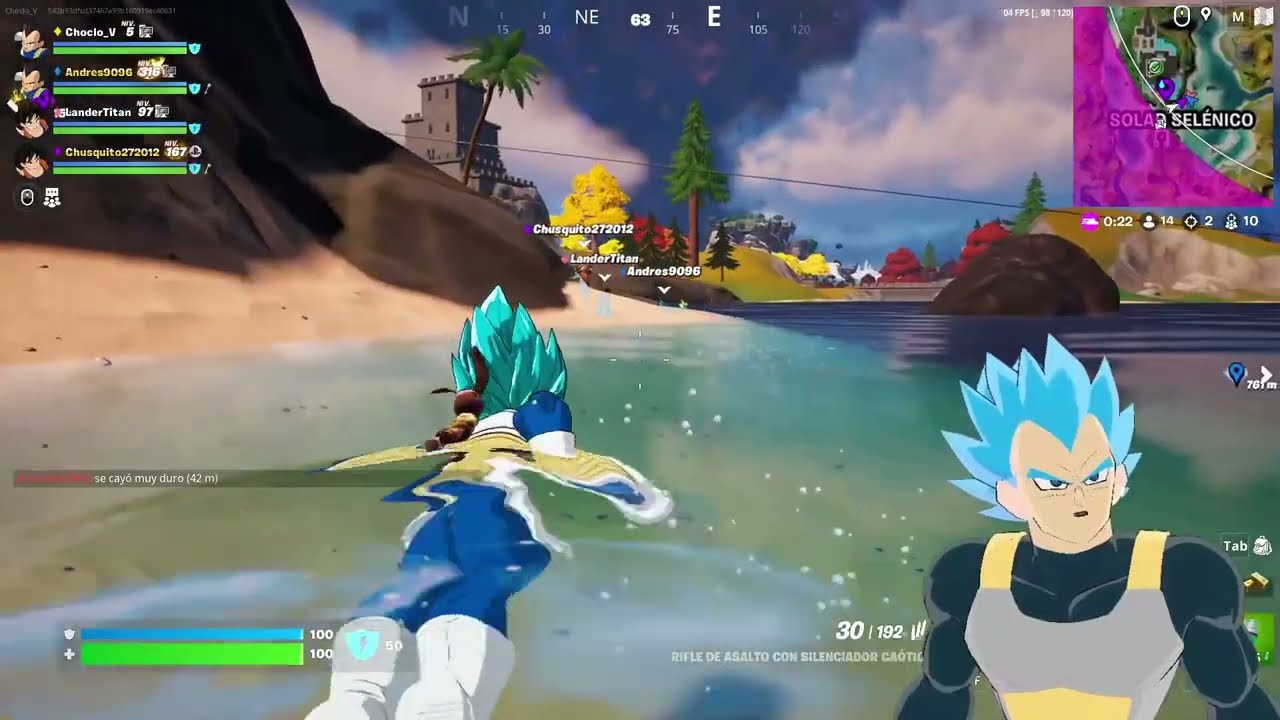 GOKU VEGETA Y GOHAN JUGANDO FORTNITE CON SEGUIDORES - Dragonball