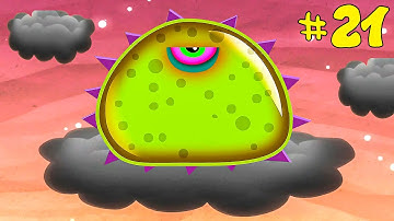 Лизун СЛИЗНЯК захватывает мир #21. Глазастик съел всех в ГОРОДЕ. Игра Mutant Blobs Attack