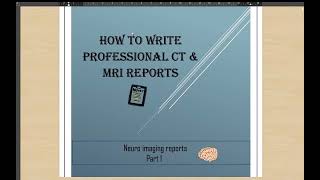 How to write report (neuro lecture) 1st part