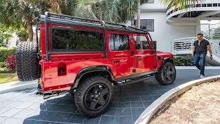 Fully RESTORED (1991) Land Rover DEFENDER 110 in TESLA RED with LS3 V8 Engine | ECD