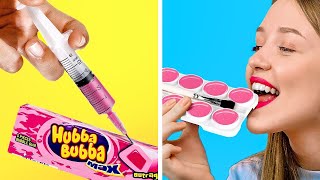 GET CREATIVE TO SNEAK FOOD & MAKEUP INTO CLASS || Crazy DIY Ideas! Funny Situations by 123 GO! FOOD