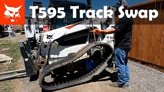 Bobcat T595 Track Change, Remove Old Track and Install New Track