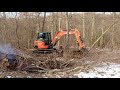 Clearing Land, Digging Stumps with Kubota KX057 4 Excavator #1012