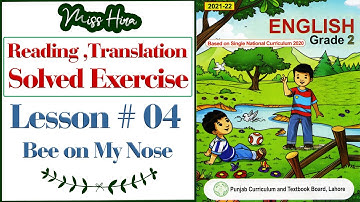 Lesson 04 English Class 2 | Bee on My Nose@educationuptoclass12