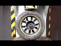 Car tires VS hydraulic press, the result?