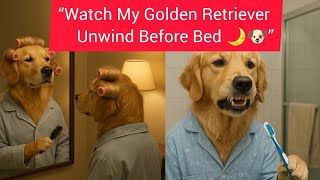 My Golden Retriever’s Adorable Night Routine 💤🐾