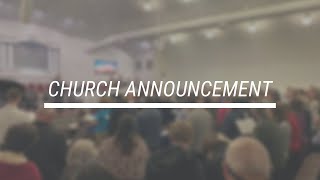 Church Announcement Pastor Greg Neal