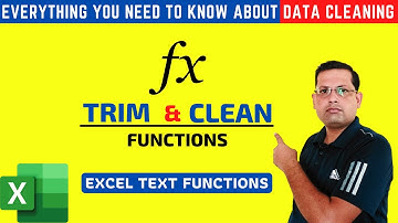 TRIM and CLEAN Function in Excel || Data Cleaning in Excel