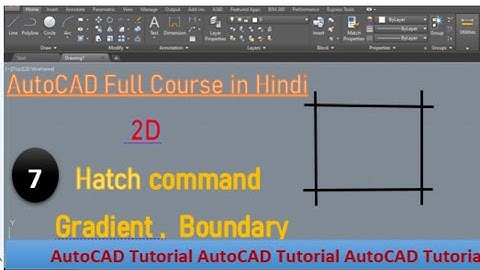 AutoCAD Hatch Command  tutorial Complete | AutoCAD Gradient Hatch AutoCAD tutorial for beginners