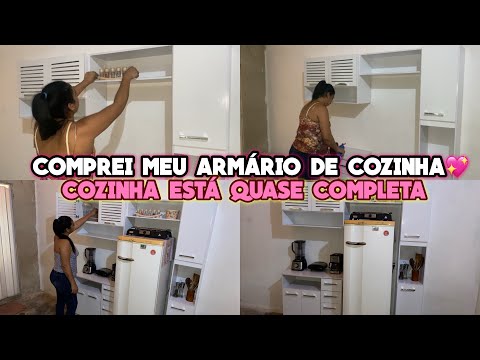 MEU ARMÁRIO NOVO //COZINHA CRIANDO FORMA// ESTÁ QUASE COMPLETA💖
