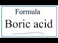 Boric Acid and Ion Charges