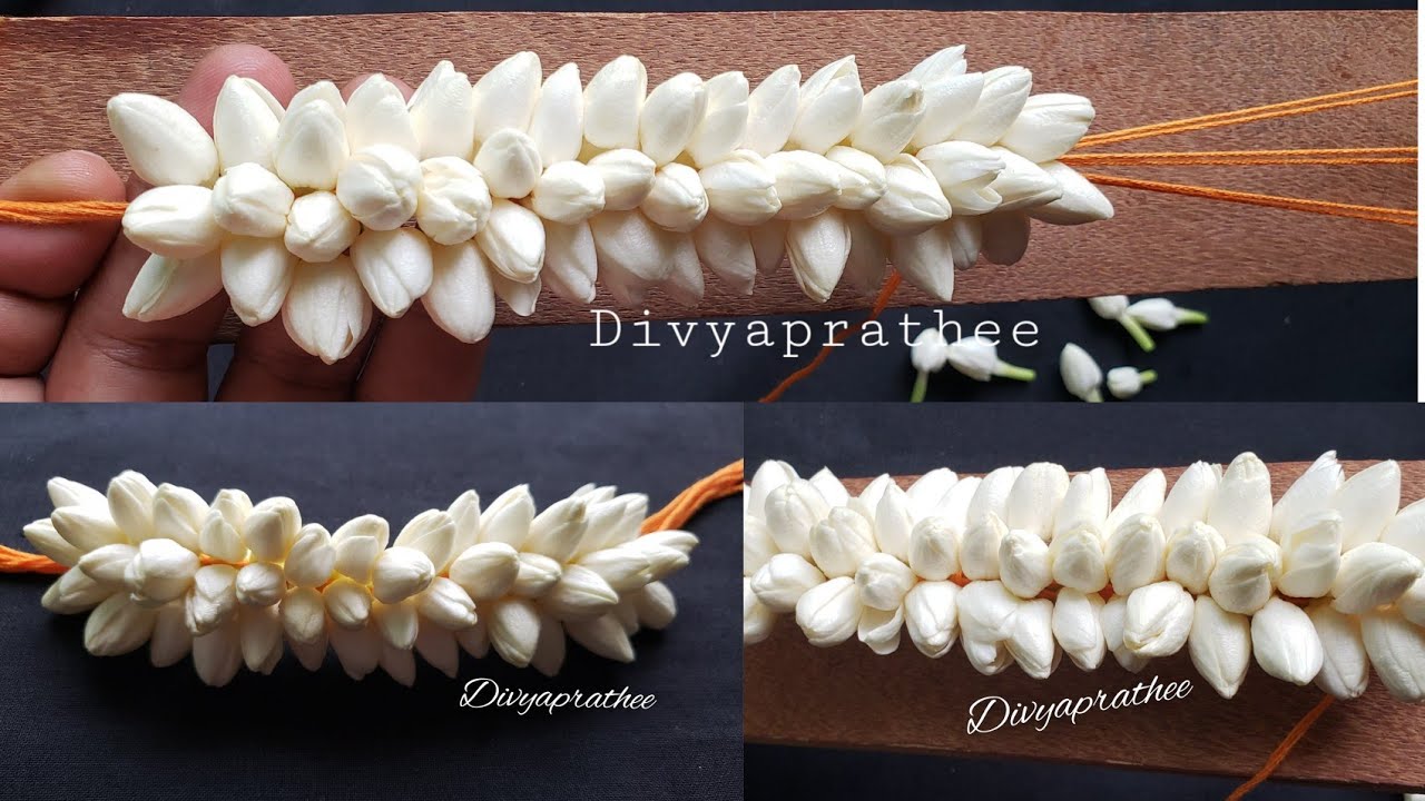 Jasmine flower veni/Gajra/DIY garland/pelli poola jada/Bridal Hair  accessories/mallipoo/Three layer - YouTube