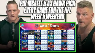 Pat McAfee \& AJ Hawk Pick EVERY GAME For The NFL Week 5 Weekend