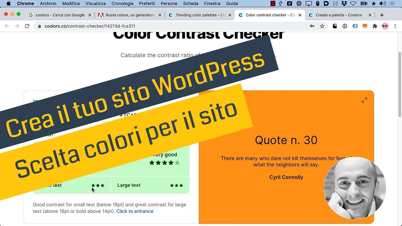 Crea il tuo sito WordPress - Scelta colori per il sito