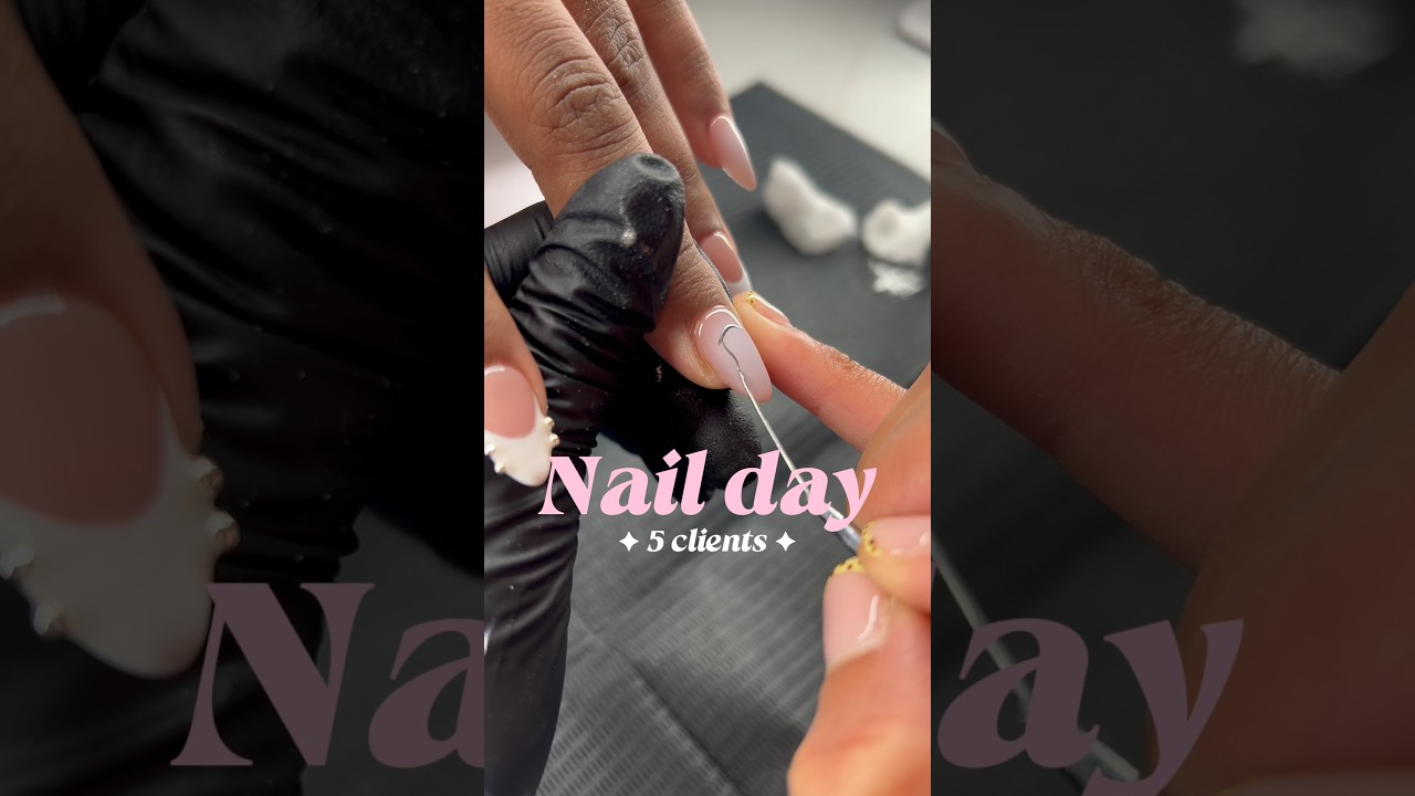 Watch me work 5 clients💗 #nailart #nailday #nailvlog #nailgelart #gelxnails #nailitdaily #nailgasm