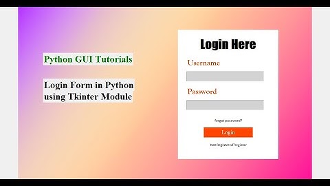 #how to create #login form in #python || login form in python using #tkinter || #guiinpython ||