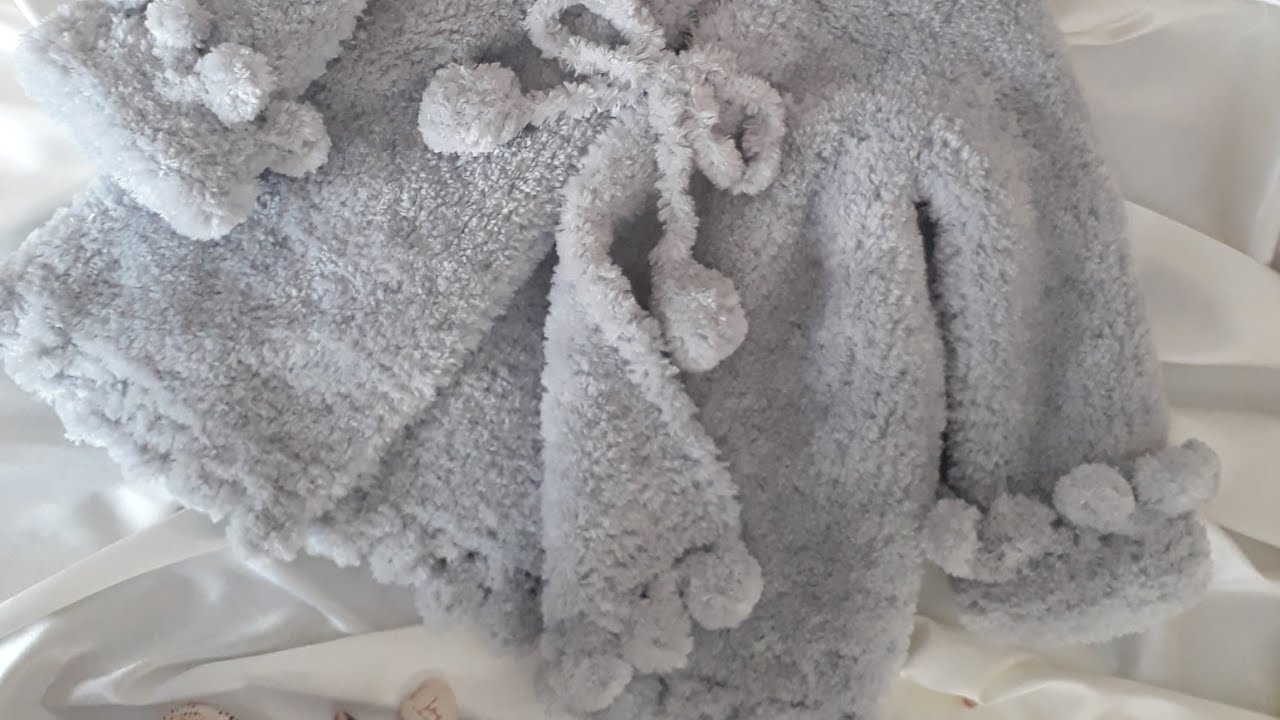 Ponpon peluş  Hırka 2-3 yaşa uygun çok kolay düz örgü #patterndesign #babyknits #bebekörgüsü #ceket