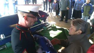 Folding of the flag at dads funeral