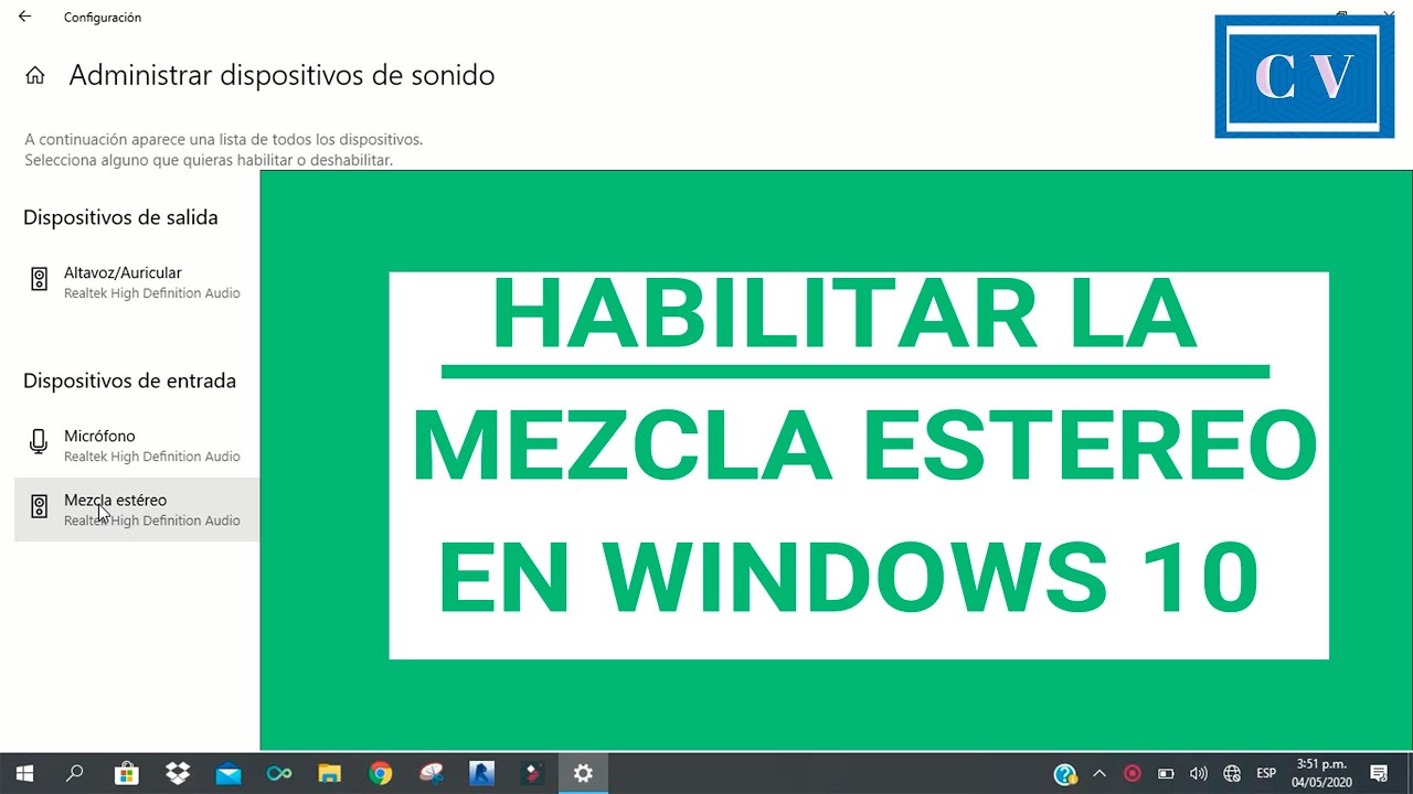 Habilitar Audio Interno En Windows 10 Youtube 8158