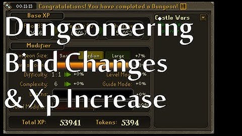 Dungeoneering Changes - Binds and Xp Rates