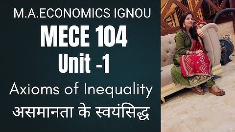 MECE 104|Axioms of Inequality by SHIVANGI BHATT @SHIVclasseseconomics