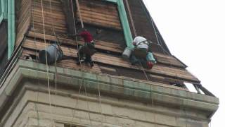 Steeplejacks Installing New Slate Steeple