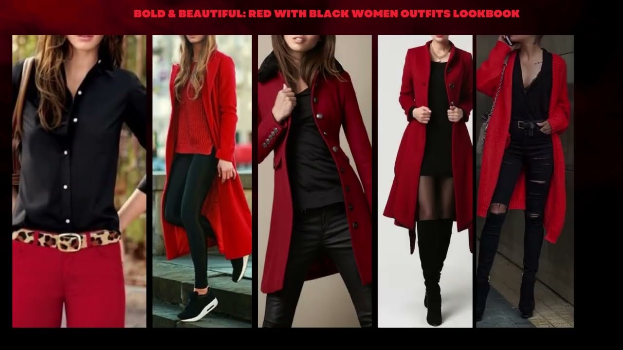 Bold & BEAUTIFUL : Red with Black Women Outfits Lookbook