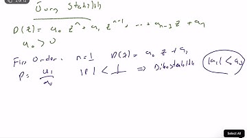 Discrete-Time-Systems - Jury Stability Test - Low Order Systems (Lecture 8 - Part I)