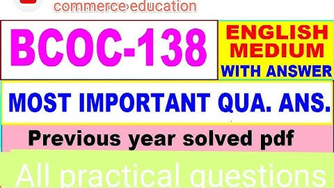 IGNOU Bcom g .bcoc 138 cost accounting Practical questions previous year practice with solutions.