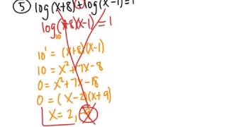 Section 4-4 Solving Log Equations