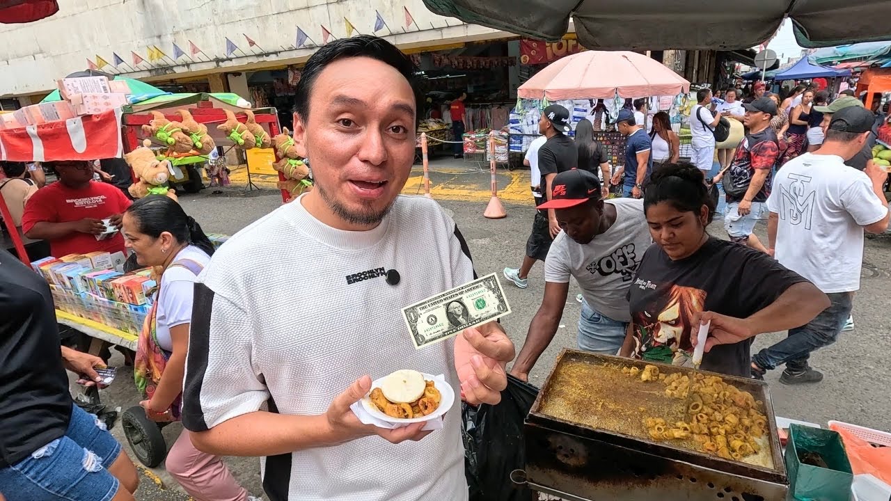 Probando comida de $1 en el centro de Cali Colombia