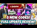 8 NEW CODES! NEW SHADOW &amp; UPDATE REVEAL! BEST UPDATE YET! [Solo Leveling: Arise]