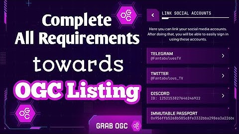 OGC Mining Listing - Complete all necessary requirements | Link Immutable Passport