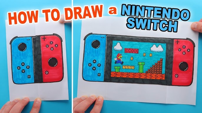 How to Draw a Nintendo Switch 🕹Video Game Console 