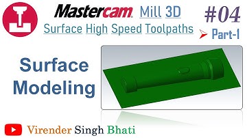 Mastercam Mill 3D || Surface Modeling || Draft || Revolve || Net || Flat Boundary || Trim to Curve |