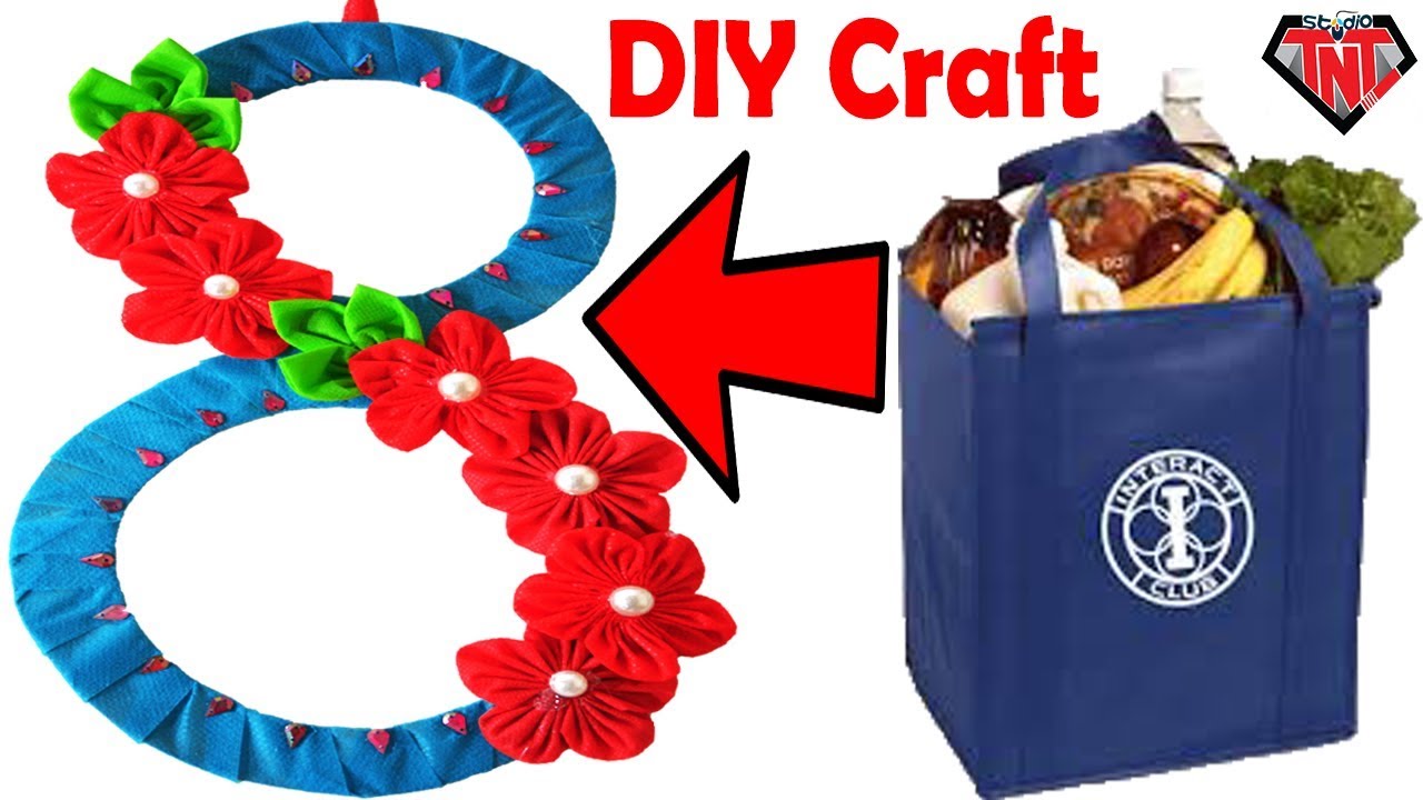 DIY Waste Recycle Craft Tote bag Wall Hanging | Shopping Bag Wallmate