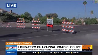 Chaparral Road to be closed for three months