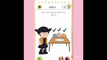 Brain test 4:: Tricky Friends New update level 6 Can you tap on all of my cats