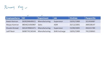 What is Primary Key in database urdu