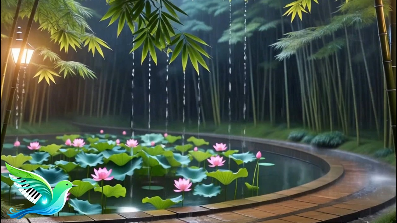Peaceful Rainfall Environment and Calm Piano Music for Deep Sleep and Mental Balance