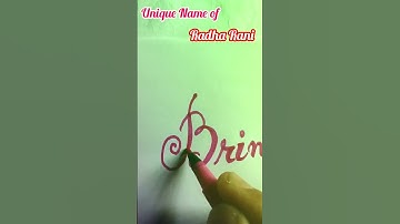 Unique Name of Radha।। Brindha name status #art #calligraphy #shorts #cursivewriting #statusvideo