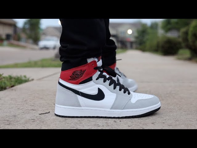 grey with red jordan 1