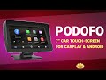 Podofo 7inch car mirror touchscreen for carplay  android unboxing teaser 