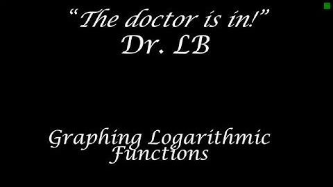 Graphing Logarithmic Functions