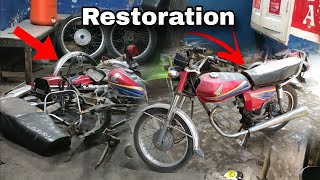 Restoration 15 Years Old antique HONDA cg125 Motorbike