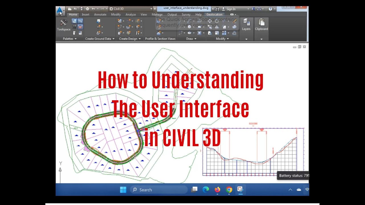 How To Understanding the User Interface in civil 3d #autocadcivil3d # ...