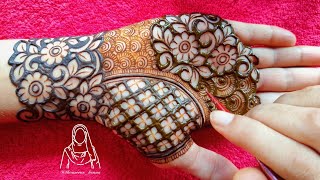 Very Attractive Floral Heavy Palm Henna Design Tutorial Latest Heavy Bharwa Mehndi Design