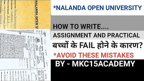 How To Write Assignment Copy And Practical Files | By Mkc15academy | Nalanda Open University
