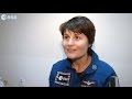 Interview with Samantha after landing